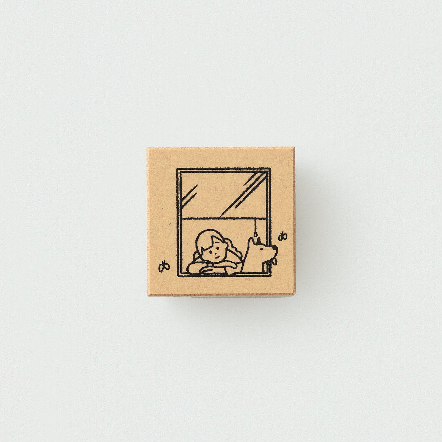 Beverly Sankakeru Currently on Vacation Rubber Stamp - View outside Window - Default Title by Techo Treats Stationery