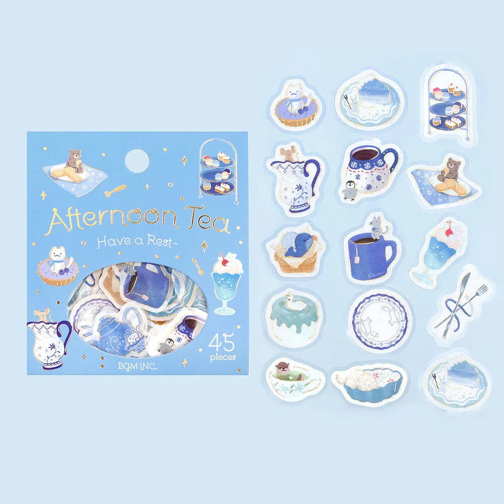 BGM Afternoon Tea Party Foil-stamped Flake Seal - Have a Rest - Default Title by Techo Treats Stationery