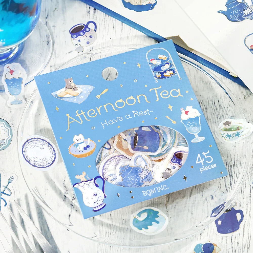 BGM Afternoon Tea Party Foil-stamped Flake Seal - Have a Rest - Default Title by Techo Treats Stationery