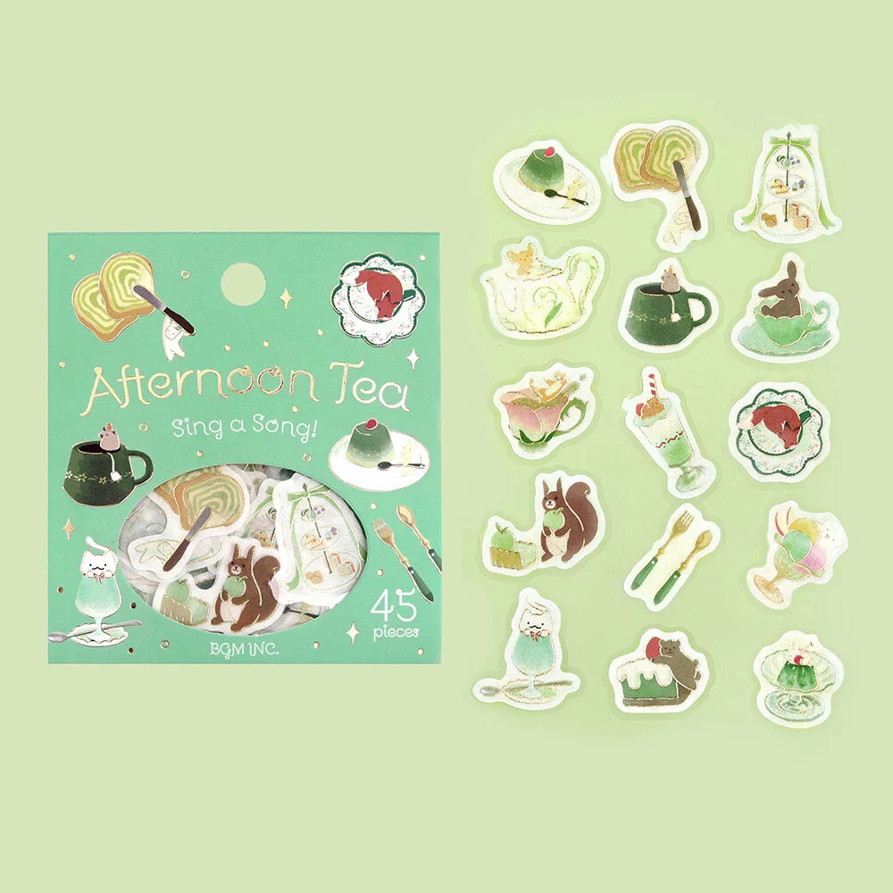 BGM Afternoon Tea Party Foil-stamped Flake Seal - Sing a Song - Default Title by Techo Treats Stationery