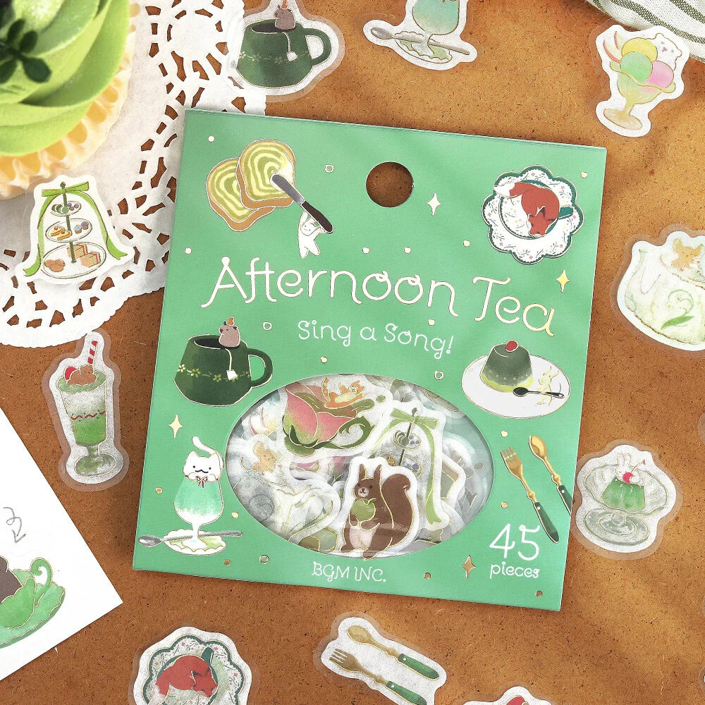 BGM Afternoon Tea Party Foil-stamped Flake Seal - Sing a Song - Default Title by Techo Treats Stationery
