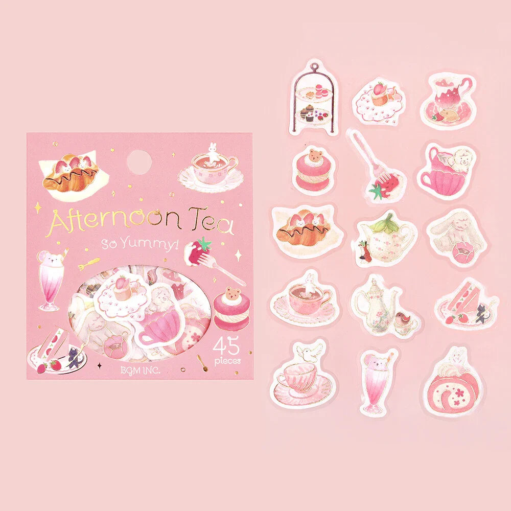 BGM Afternoon Tea Party Foil-stamped Flake Seal - So Yummy - Default Title by Techo Treats Stationery