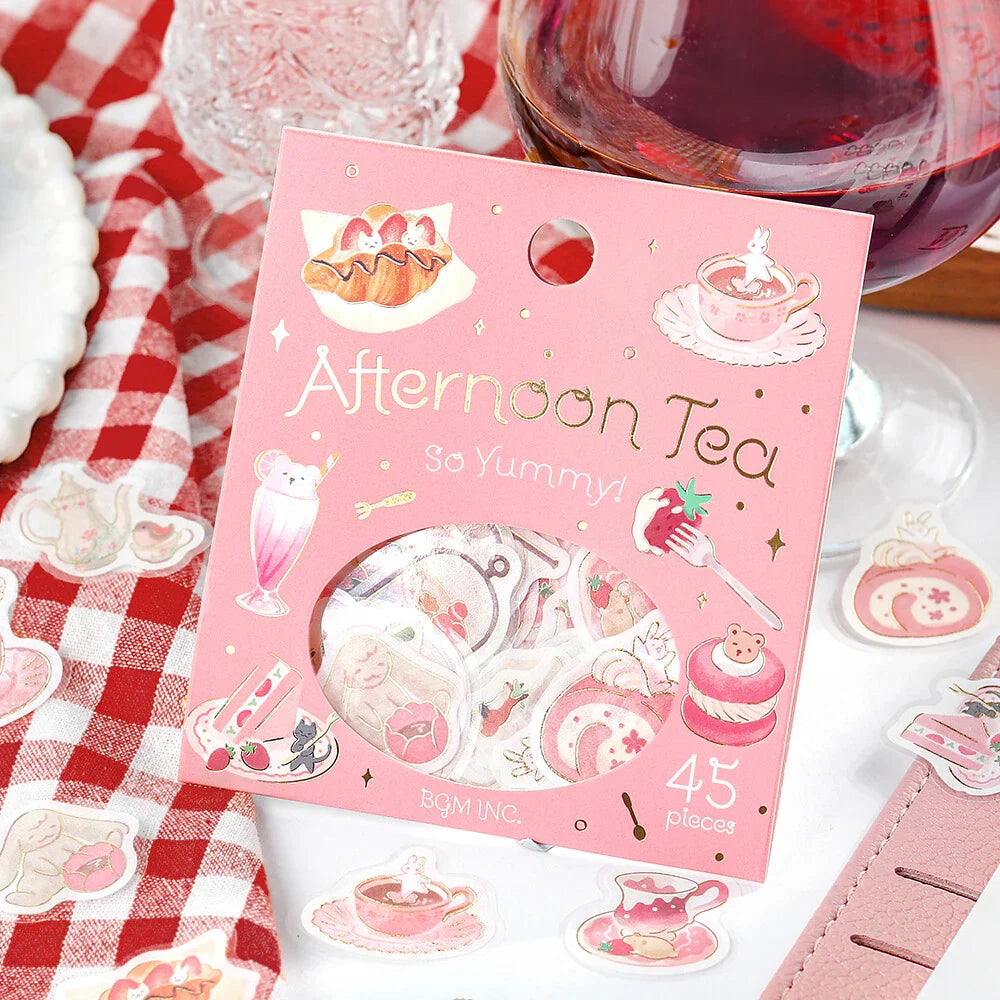 BGM Afternoon Tea Party Foil-stamped Flake Seal - So Yummy - Default Title by Techo Treats Stationery