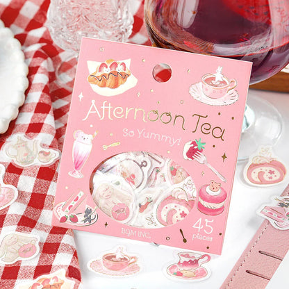BGM Afternoon Tea Party Foil-stamped Flake Seal - So Yummy - Default Title by Techo Treats Stationery