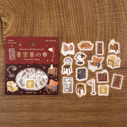 BGM Blue Sky Flea Market Vintage Zakka Foil-stamped Flake Seal - Interior Shop - Default Title by Techo Treats Stationery