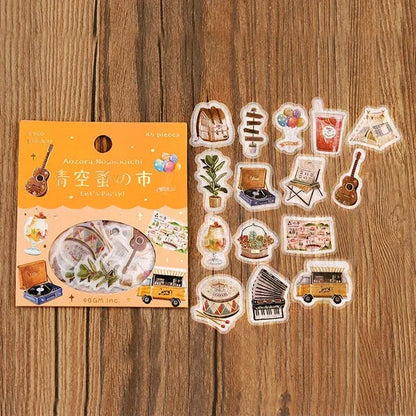 BGM Blue Sky Flea Market Vintage Zakka Foil-stamped Flake Seal - Let&