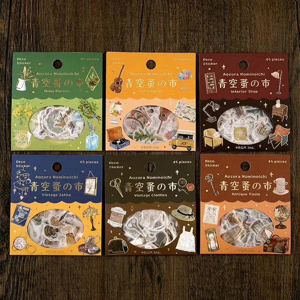 BGM Blue Sky Flea Market Vintage Zakka Foil-stamped Flake Seal - Let&