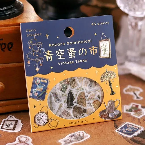 BGM Blue Sky Flea Market Vintage Zakka Foil-stamped Flake Seal - Vintage Zakka - Default Title by Techo Treats Stationery