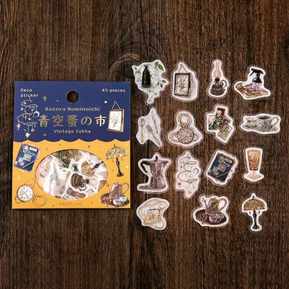 BGM Blue Sky Flea Market Vintage Zakka Foil-stamped Flake Seal - Vintage Zakka - Default Title by Techo Treats Stationery
