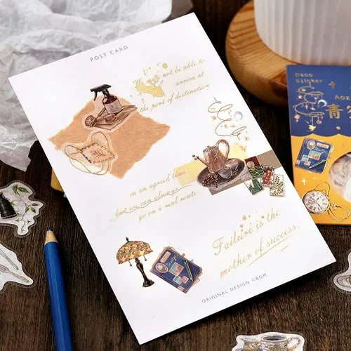 BGM Blue Sky Flea Market Vintage Zakka Foil-stamped Flake Seal - Vintage Zakka - Default Title by Techo Treats Stationery