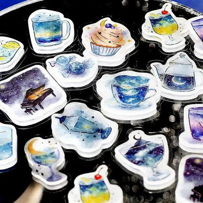 BGM Cafe A La Mode Cosmos Foil-stamped Flake Seal - Stardust in the Deep Sea - Default Title by Techo Treats Stationery