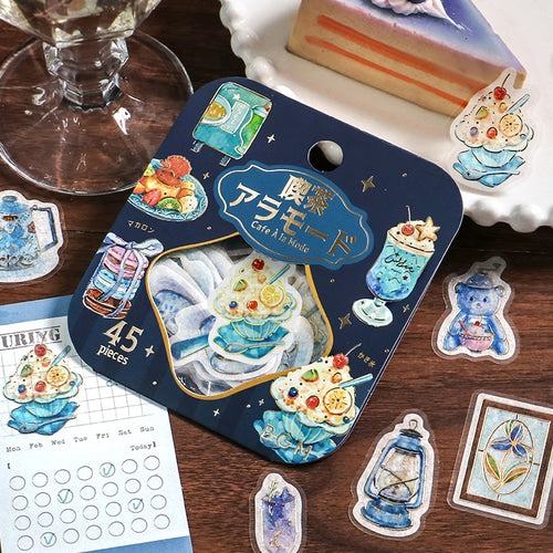 BGM Cafe A la Mode Foil-stamped Flake Seal - Blue - Default Title by Techo Treats Stationery