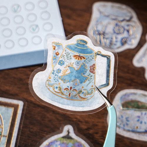 BGM Cafe A la Mode Foil-stamped Flake Seal - Blue - Default Title by Techo Treats Stationery