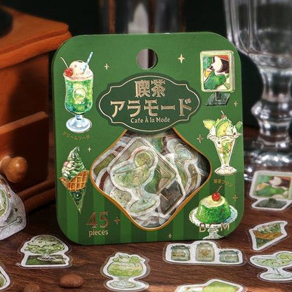 BGM Cafe A la Mode Foil-stamped Flake Seal - Green - Default Title by Techo Treats Stationery