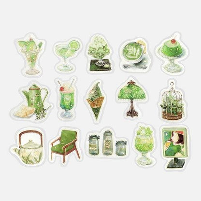 BGM Cafe A la Mode Foil-stamped Flake Seal - Green - Default Title by Techo Treats Stationery