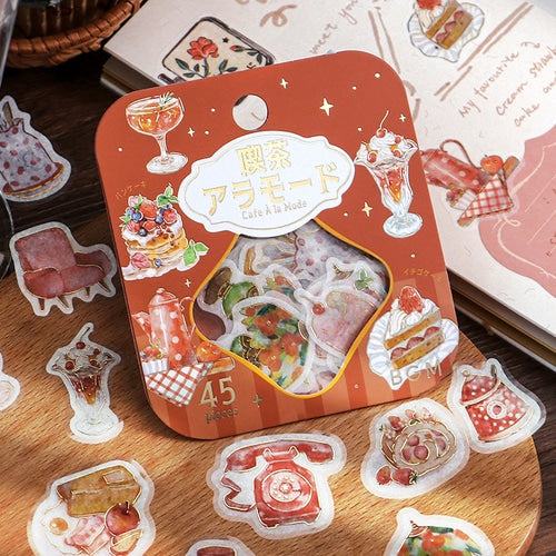 BGM Cafe A la Mode Foil-stamped Flake Seal - Red - Default Title by Techo Treats Stationery