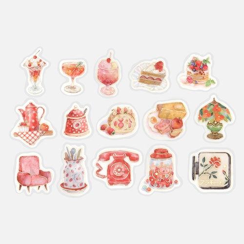 BGM Cafe A la Mode Foil-stamped Flake Seal - Red - Default Title by Techo Treats Stationery