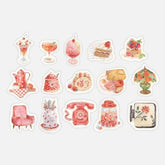 BGM Cafe A la Mode Foil-stamped Flake Seal - Red - Default Title by Techo Treats Stationery