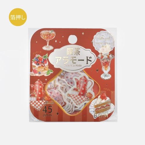 BGM Cafe A la Mode Foil-stamped Flake Seal - Red - Default Title by Techo Treats Stationery