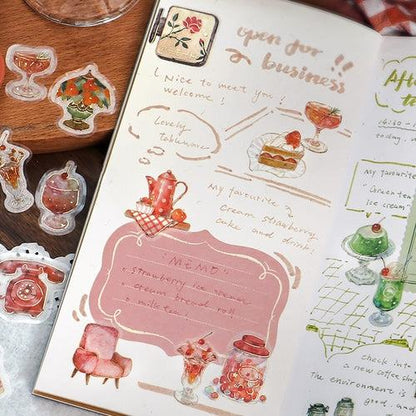 BGM Cafe A la Mode Foil-stamped Flake Seal - Red - Default Title by Techo Treats Stationery