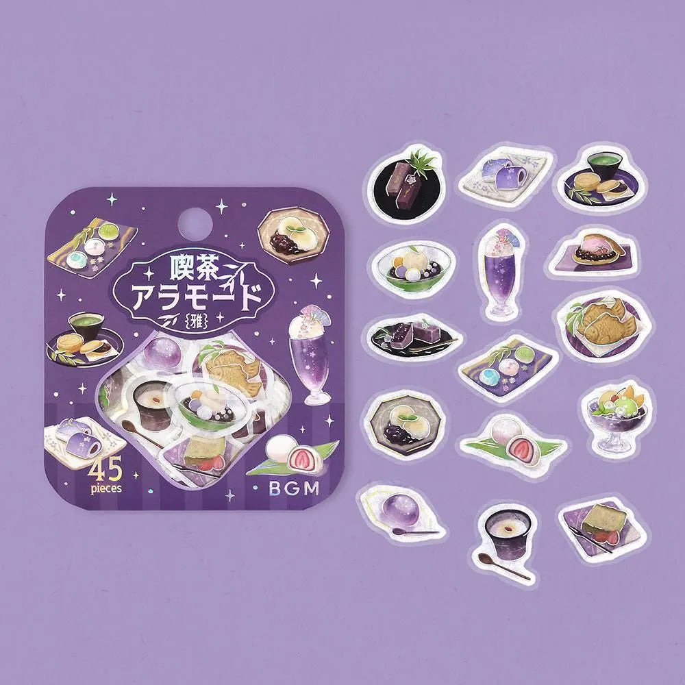 BGM Cafe A La Mode Miyabi Foil-stamped Flake Seal - Bluish Purple - Default Title by Techo Treats Stationery