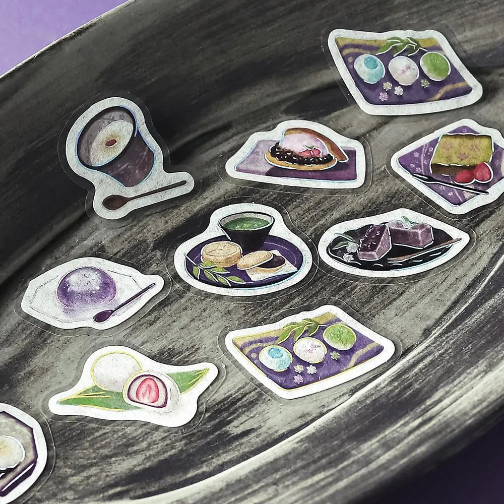 BGM Cafe A La Mode Miyabi Foil-stamped Flake Seal - Bluish Purple - Default Title by Techo Treats Stationery