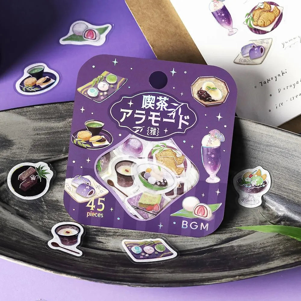 BGM Cafe A La Mode Miyabi Foil-stamped Flake Seal - Bluish Purple - Default Title by Techo Treats Stationery