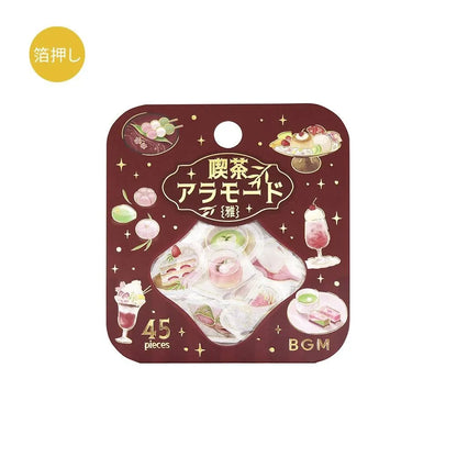 BGM Cafe A La Mode Miyabi Foil-stamped Flake Seal - Crimson - Default Title by Techo Treats Stationery