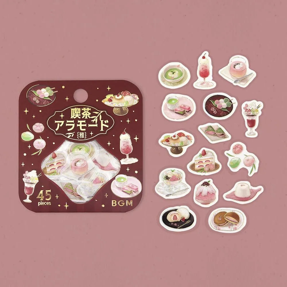BGM Cafe A La Mode Miyabi Foil-stamped Flake Seal - Crimson - Default Title by Techo Treats Stationery