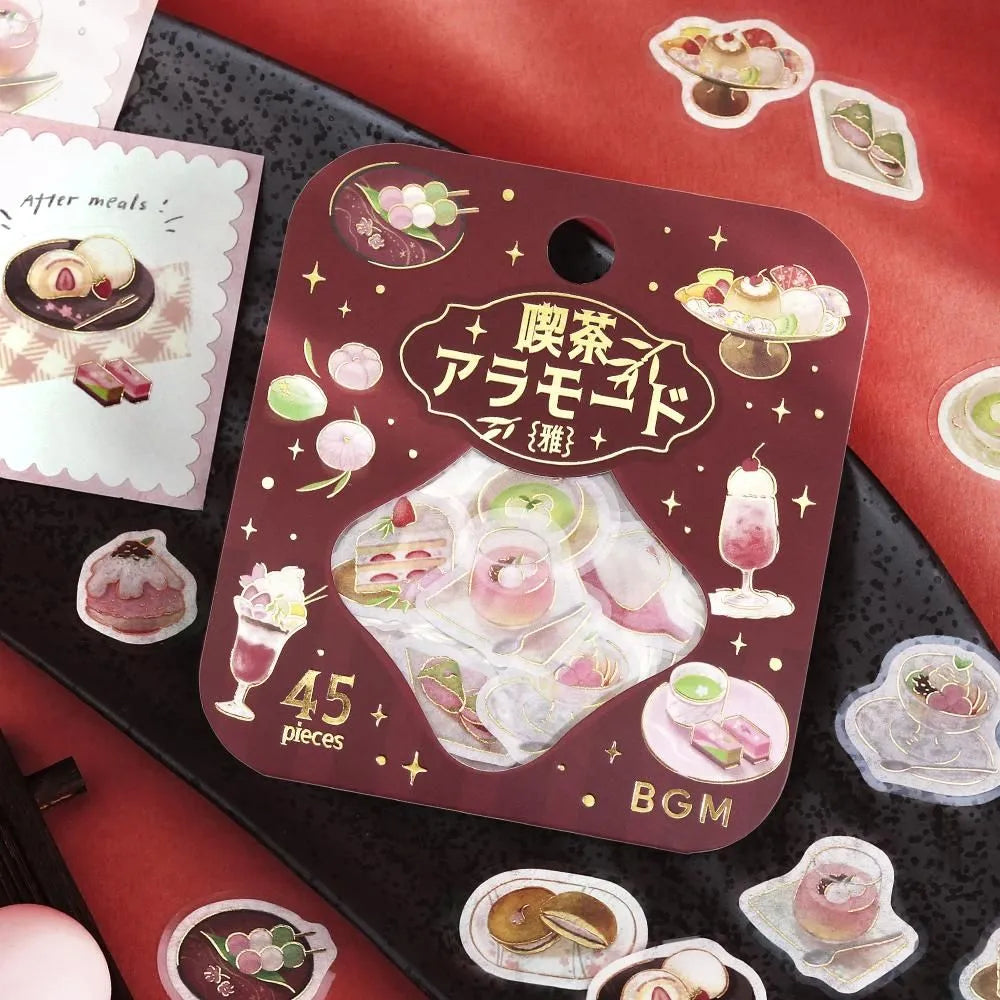 BGM Cafe A La Mode Miyabi Foil-stamped Flake Seal - Crimson - Default Title by Techo Treats Stationery