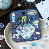 BGM Cafe A La Mode Miyabi Foil-stamped Flake Seal - Ruri Blue - Default Title by Techo Treats Stationery