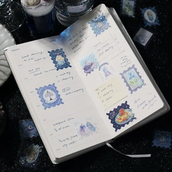 BGM Cafe A La Mode Post Office Foil-stamped Flake Seal - Blue - Default Title by Techo Treats Stationery