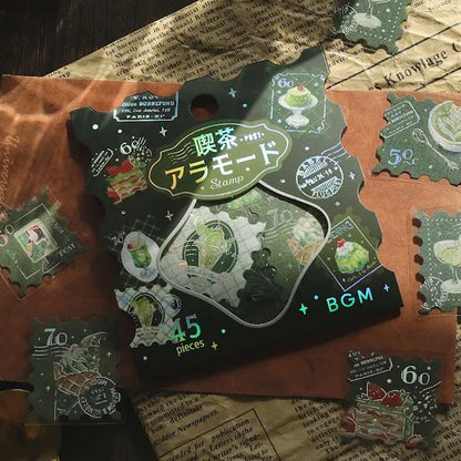 BGM Cafe A La Mode Post Office Foil-stamped Flake Seal - Green - Default Title by Techo Treats Stationery
