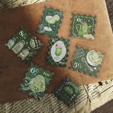 BGM Cafe A La Mode Post Office Foil-stamped Flake Seal - Green - Default Title by Techo Treats Stationery