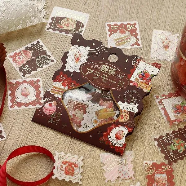 BGM Cafe A La Mode Post Office Foil-stamped Flake Seal - Red - Default Title by Techo Treats Stationery