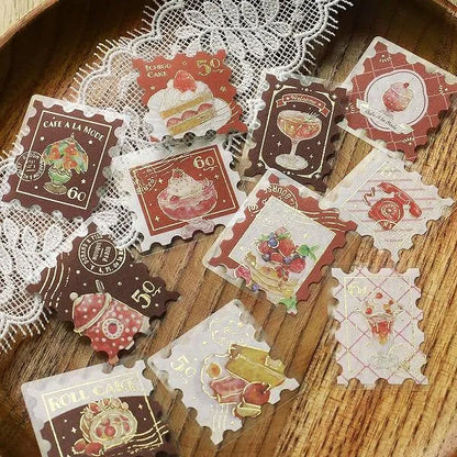 BGM Cafe A La Mode Post Office Foil-stamped Flake Seal - Red - Default Title by Techo Treats Stationery