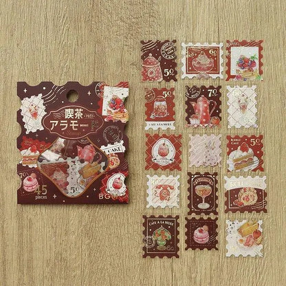 BGM Cafe A La Mode Post Office Foil-stamped Flake Seal - Red - Default Title by Techo Treats Stationery