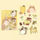 BGM Cat Diary Writable Memo Stickers - Yellow - Default Title by Techo Treats Stationery