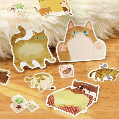 BGM Cat Diary Writable Memo Stickers - Yellow