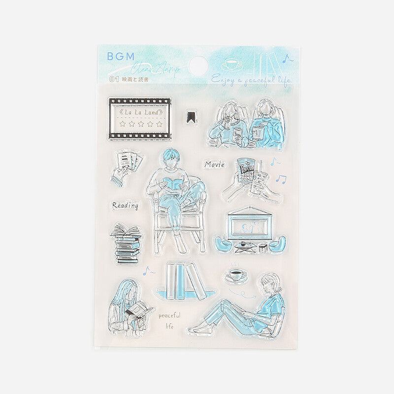 BGM Clear Stamp - How to Spend Your Holiday - Movies and Reading - Default Title by Techo Treats Stationery