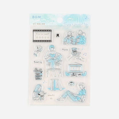 BGM Clear Stamp - How to Spend Your Holiday - Movies and Reading - Default Title by Techo Treats Stationery