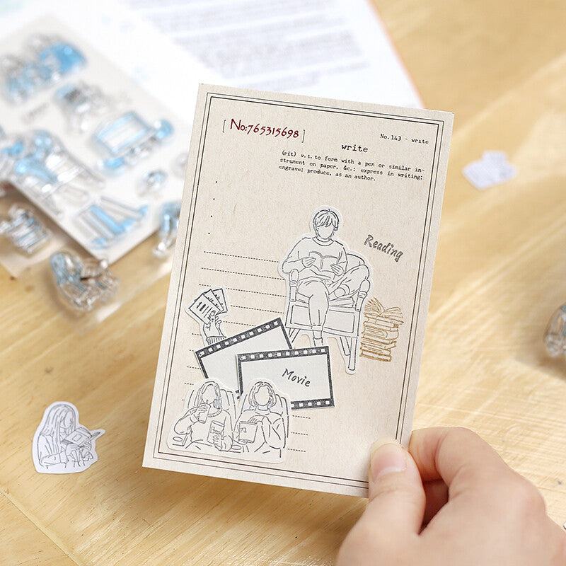 BGM Clear Stamp - How to Spend Your Holiday - Movies and Reading - Default Title by Techo Treats Stationery