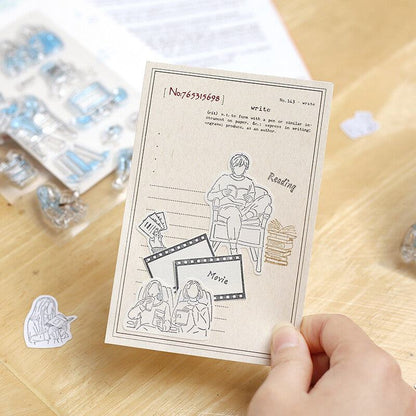 BGM Clear Stamp - How to Spend Your Holiday - Movies and Reading - Default Title by Techo Treats Stationery