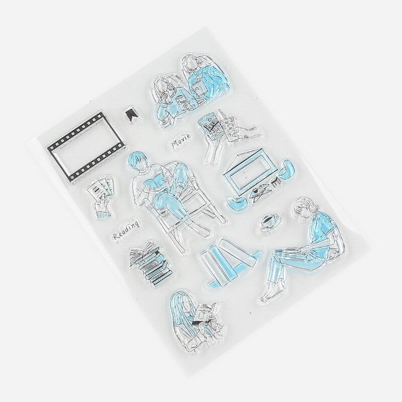 BGM Clear Stamp - How to Spend Your Holiday - Movies and Reading - Default Title by Techo Treats Stationery