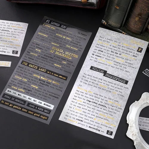 BGM Collage Seal Foil-stamped Planner Sticker - Typewriter - Default Title by Techo Treats Stationery
