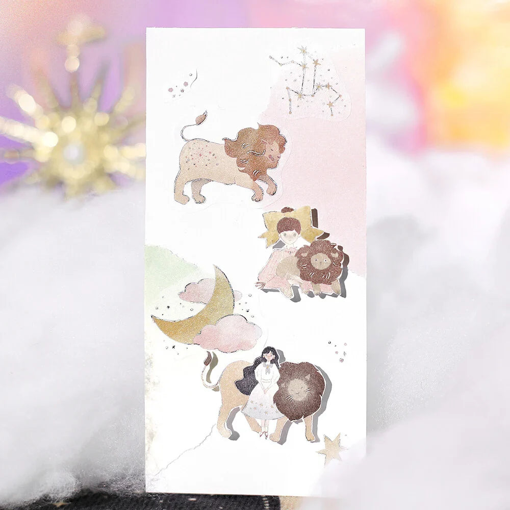 BGM Constellation Girls Foil-stamped Flake Seal - Leo &amp; Virgo &amp; Libra - Default Title by Techo Treats Stationery