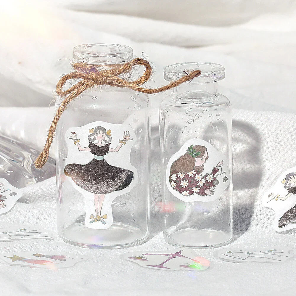 BGM Constellation Girls Foil-stamped Flake Seal - Leo &amp; Virgo &amp; Libra - Default Title by Techo Treats Stationery