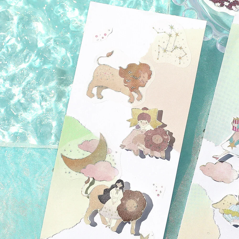 BGM Constellation Girls Foil-stamped Flake Seal - Leo &amp; Virgo &amp; Libra - Default Title by Techo Treats Stationery
