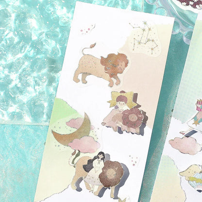 BGM Constellation Girls Foil-stamped Flake Seal - Leo &amp; Virgo &amp; Libra - Default Title by Techo Treats Stationery