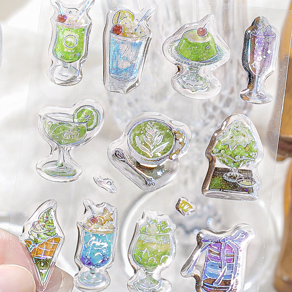 BGM Crystal Seal Epoxy Sticker - Japanese Cafe A La Mode - Default Title by Techo Treats Stationery